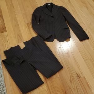 BCBG Maxazria Blazer and Pants Black Pinstripe